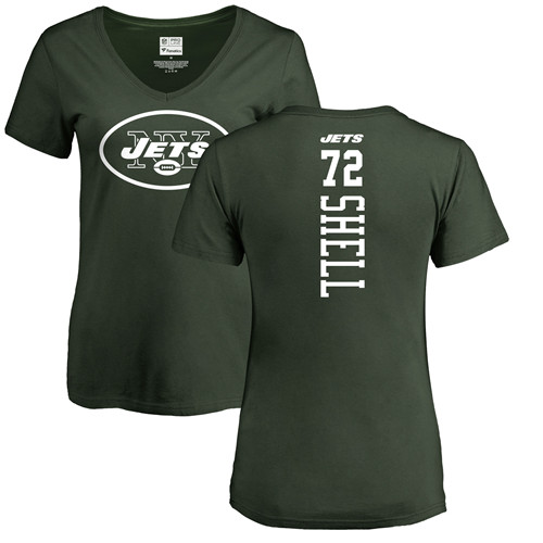 New York Jets Green Women Brandon Shell Backer NFL Football #72 T Shirt->new york jets->NFL Jersey